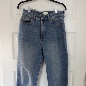 H&M Medium Blue 90s Style Straight Slim Fit Jeans - Size 8